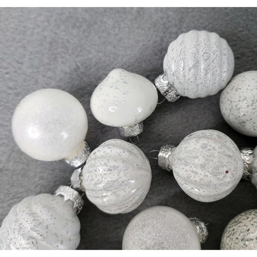 Kugel‎ Vintage Style White Mini Glass Christmas 2
